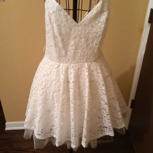 White Lace & Tulle Minidress